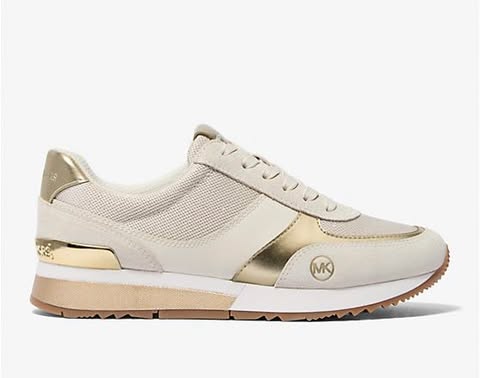 Michael Kors Andi Metallic Mesh and Leather Trainer