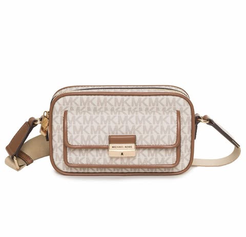 Michael Kors Bradshaw Extra-Small Metallic Signature Logo Camera Crossbody Bag