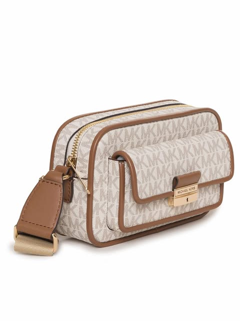 Michael Kors Bradshaw Extra-Small Metallic Signature Logo Camera Crossbody Bag
