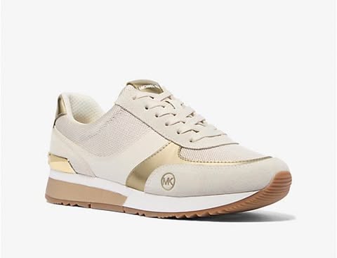 Michael Kors Andi Metallic Mesh and Leather Trainer